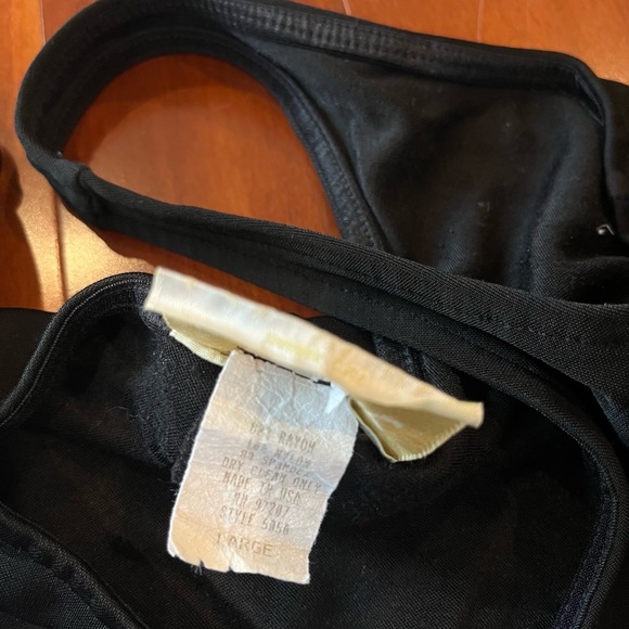 Vintage Cache Black Bodysuit Jumpsuit One Piece Full Length Spandex Size Large - Picture 3 of 8